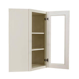 LIFEART CABINETRY Princeton Assembled 24 in. x 36 in. x 15 in. Wall Diagonal Mullion Door Cabinet with 1-Door 2-Shelves in Off-White