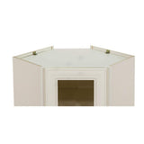 LIFEART CABINETRY Princeton Assembled 24 in. x 36 in. x 12 in. Wall Diagonal Mullion Door Cabinet with 1-Door 2-Shelves in Off-White