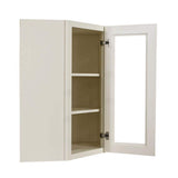 LIFEART CABINETRY Princeton Assembled 24 in. x 36 in. x 12 in. Wall Diagonal Mullion Door Cabinet with 1-Door 2-Shelves in Off-White