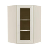 LIFEART CABINETRY Princeton Assembled 24 in. x 36 in. x 12 in. Wall Diagonal Mullion Door Cabinet with 1-Door 2-Shelves in Off-White