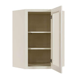 LIFEART CABINETRY Princeton Assembled 24 in. x 36 in. x 12 in. Wall Diagonal Mullion Door Cabinet with 1-Door 2-Shelves in Off-White