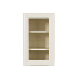 LIFEART CABINETRY Princeton Assembled 15 in. x 30 in. x 12 in. Wall Mullion Door Cabinet with 1-Door 2-Shelves in Off-White