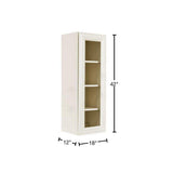 LIFEART CABINETRY Princeton Assembled 18 in. x 42 in. x 12 in. Wall Mullion Door Cabinet with 1-Door 3-Shelves in Off-White