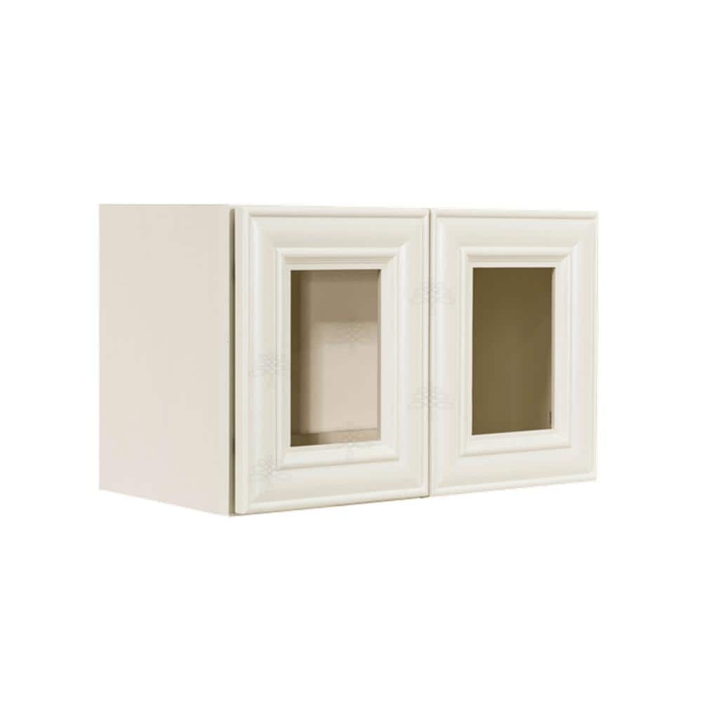 LIFEART CABINETRY Princeton Assembled 24 in. x 12 in. x 12 in. Wall Mullion Door Cabinet with 2-Door in Off-White