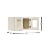 LIFEART CABINETRY Princeton Assembled 24 in. x 12 in. x 12 in. Wall Mullion Door Cabinet with 2-Door in Off-White