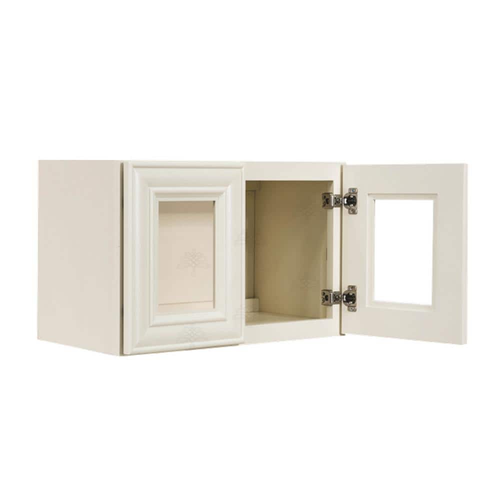 LIFEART CABINETRY Princeton Assembled 24 in. x 12 in. x 12 in. Wall Mullion Door Cabinet with 2-Door in Off-White
