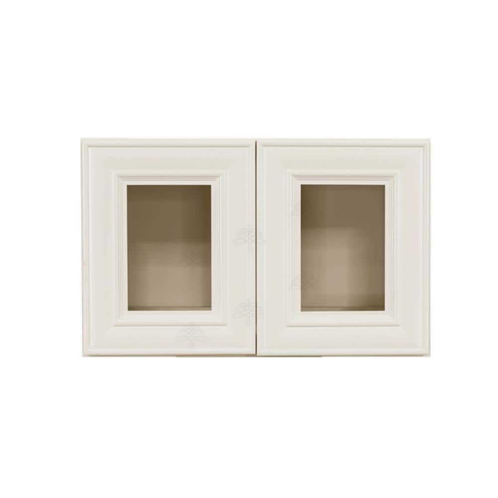 LIFEART CABINETRY Princeton Assembled 24 in. x 12 in. x 12 in. Wall Mullion Door Cabinet with 2-Door in Off-White
