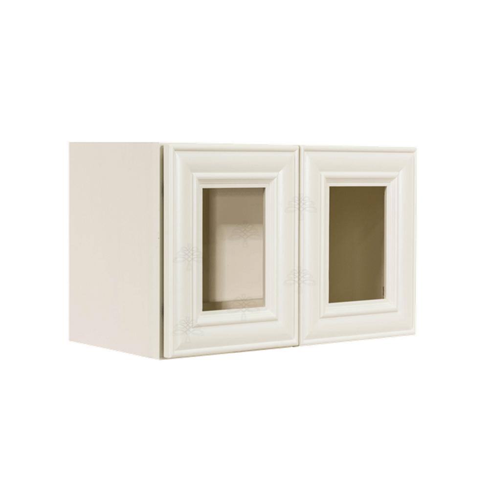 LIFEART CABINETRY Princeton Assembled 24 in. x 15 in. x 12 in. Wall Mullion Door Cabinet with 2-Door in Off-White