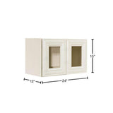 LIFEART CABINETRY Princeton Assembled 24 in. x 15 in. x 12 in. Wall Mullion Door Cabinet with 2-Door in Off-White