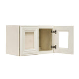 LIFEART CABINETRY Princeton Assembled 24 in. x 15 in. x 12 in. Wall Mullion Door Cabinet with 2-Door in Off-White