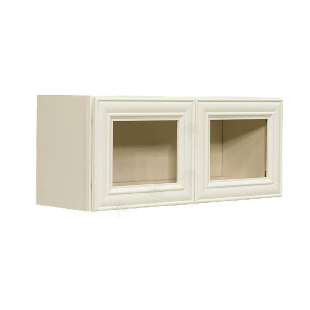 LIFEART CABINETRY Princeton Assembled 30 in. x 12 in. x 12 in. Wall Mullion Door Cabinet with 2-Door in Off-White