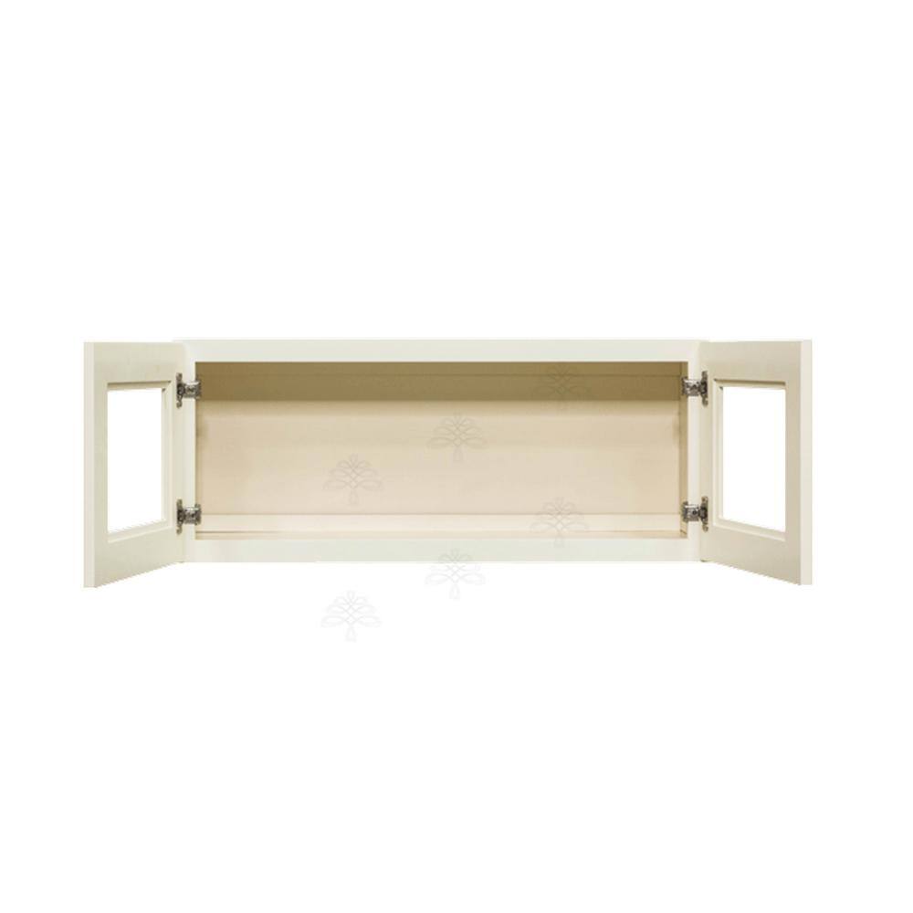 LIFEART CABINETRY Princeton Assembled 30 in. x 12 in. x 12 in. Wall Mullion Door Cabinet with 2-Door in Off-White