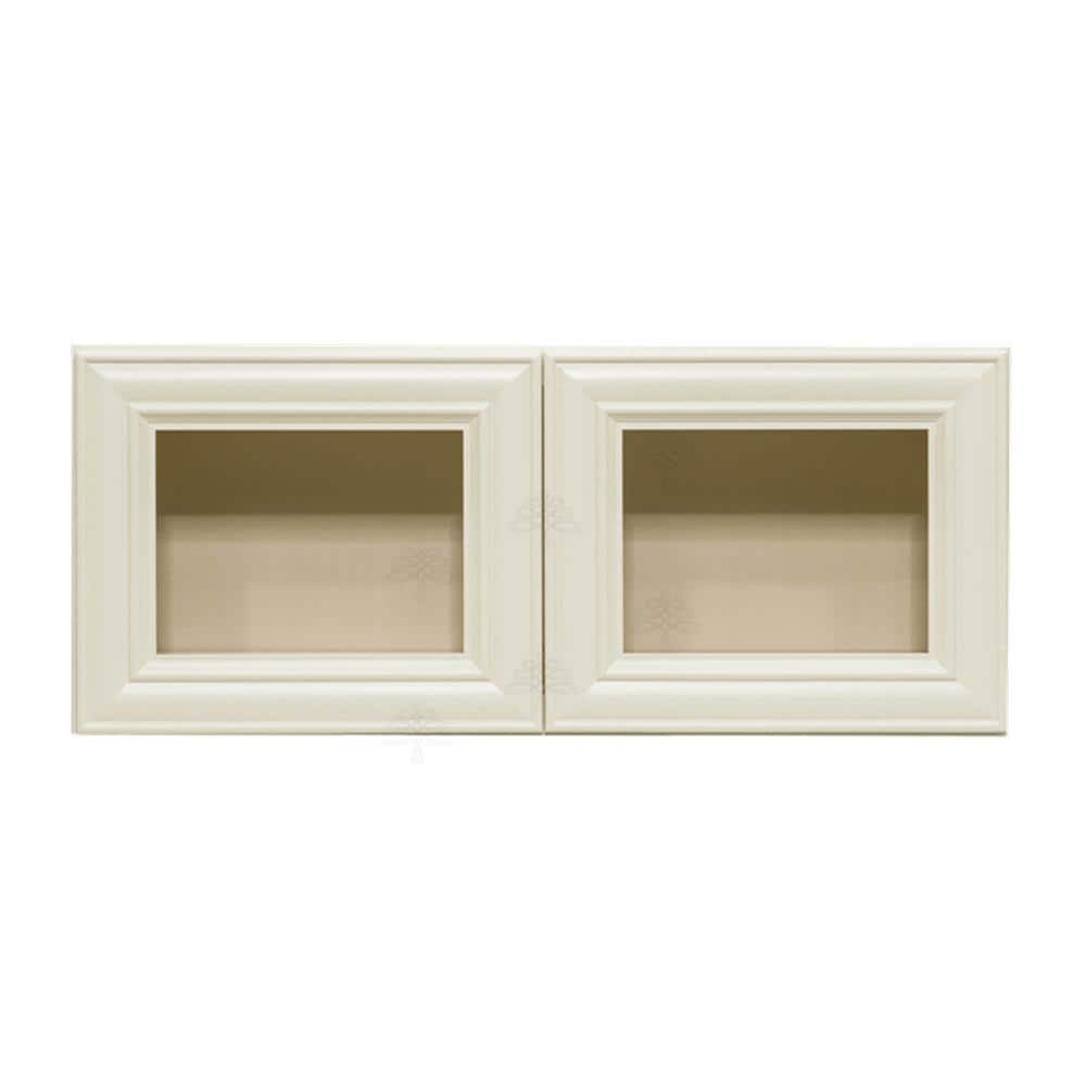 LIFEART CABINETRY Princeton Assembled 30 in. x 15 in. x 12 in. Wall Mullion Door Cabinet with 2-Door in Off-White