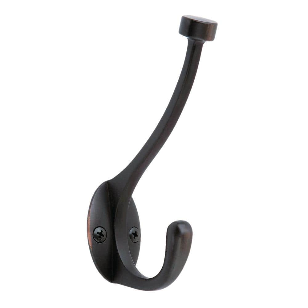 Amerock 25 lb. Oil-Rubbed Bronze Pilltop Double Coat and Hat Hook
