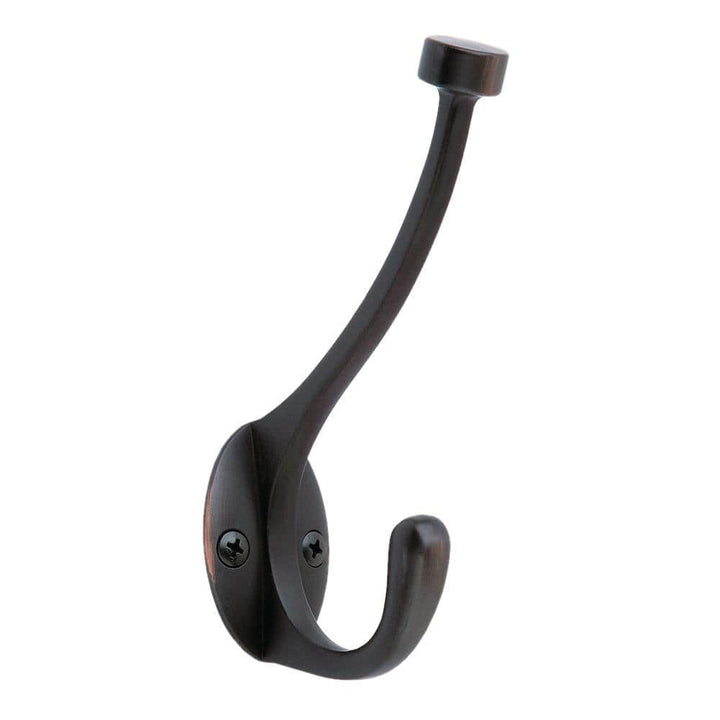 Amerock 25 lb. Oil-Rubbed Bronze Pilltop Double Coat and Hat Hook
