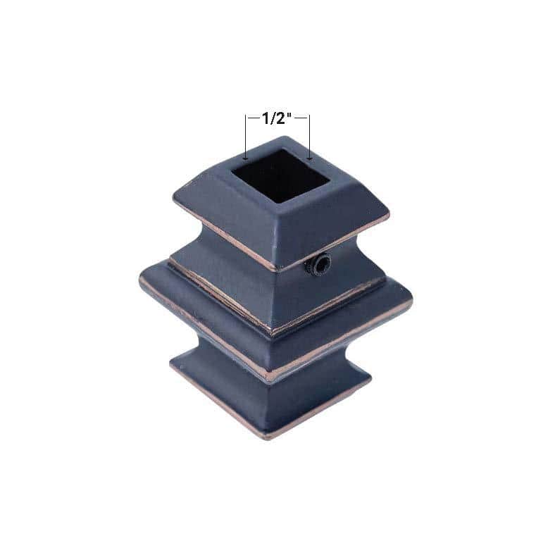 EVERMARK Stair Parts 1/2 in. Oil Rubbed Bronze Metal Knuckle Baluster Fitting for Stair Remodel