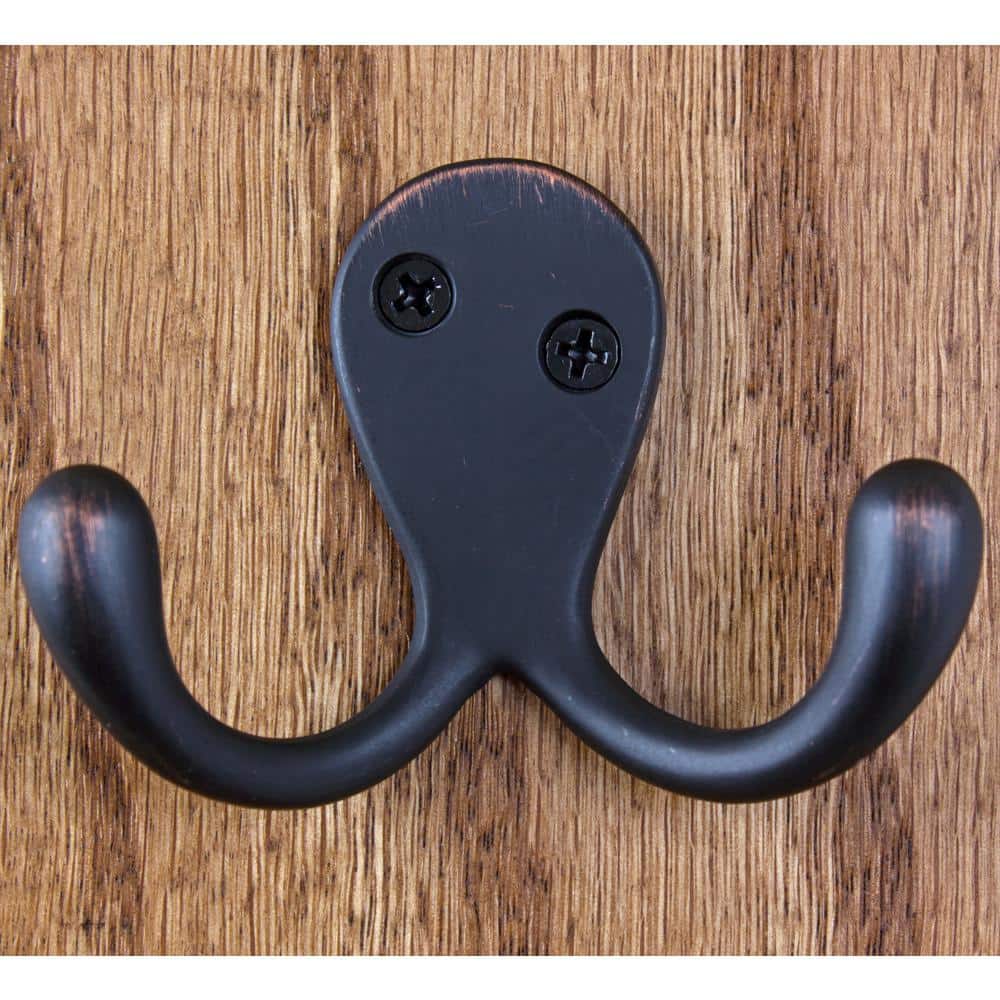 GlideRite 2 in. Oil Rubbed Bronze Octopus Double Hooks (10-Pack)
