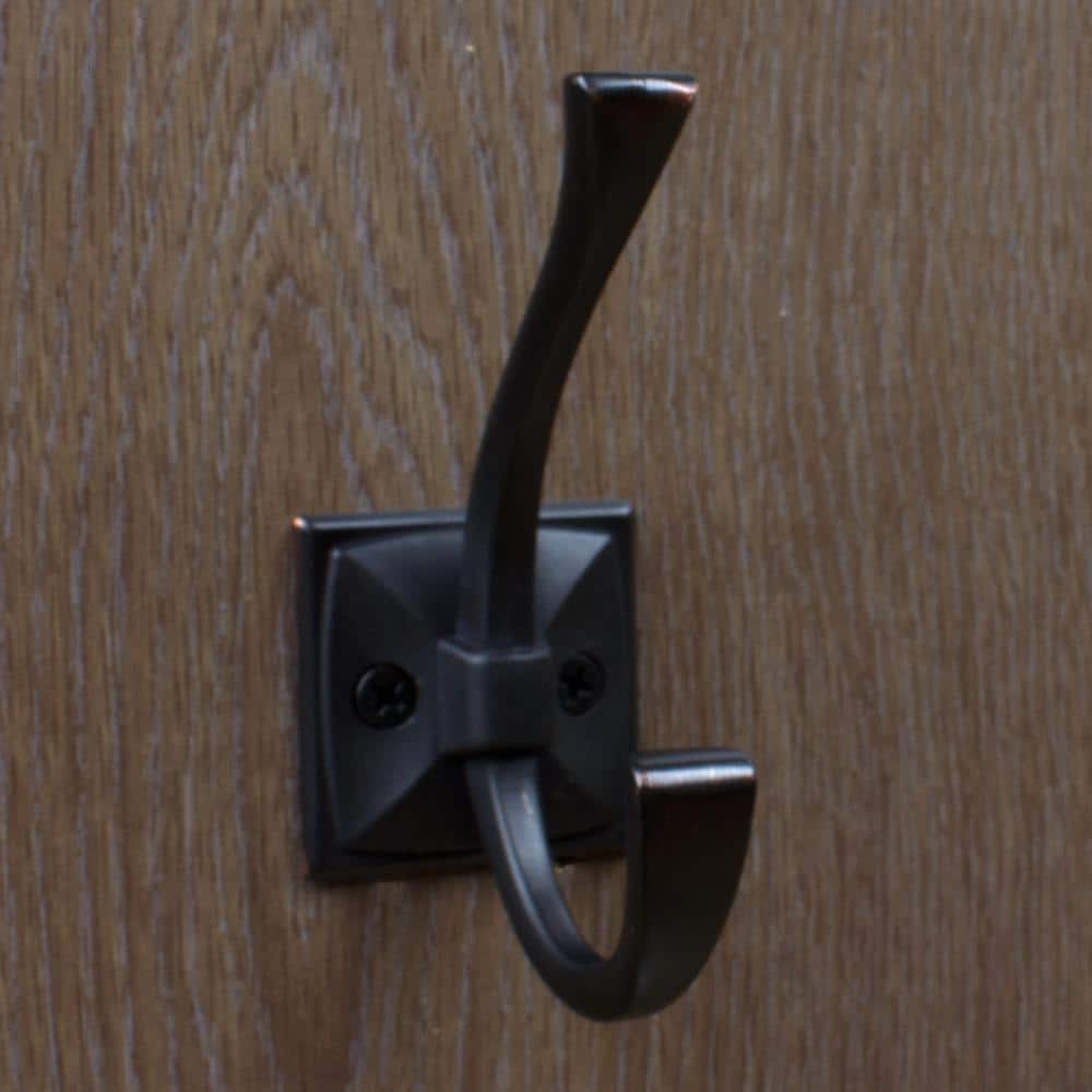 GlideRite 4-1/4 in. Oil Rubbed Bronze Decorative Flared Double-Prong Coat Hooks (10-Pack)