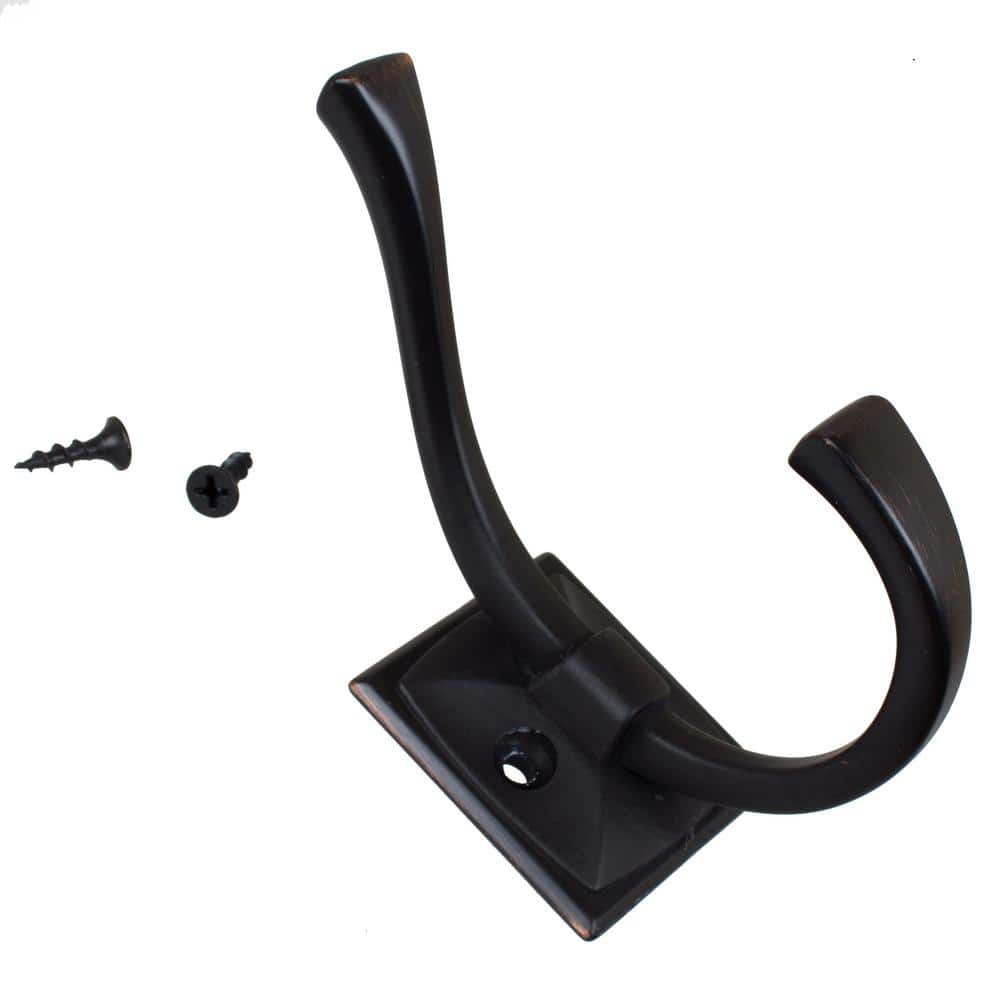 GlideRite 4-1/4 in. Oil Rubbed Bronze Decorative Flared Double-Prong Coat Hooks (10-Pack)