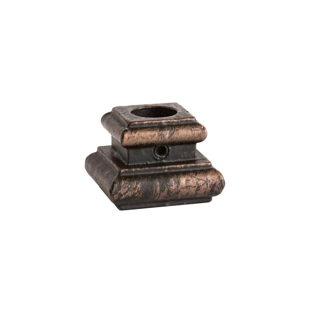HOUSE OF FORGINGS Round Hole 1.25 in. Cast Iron Level Shoe Baluster Shoe Oil Rubbed Bronze