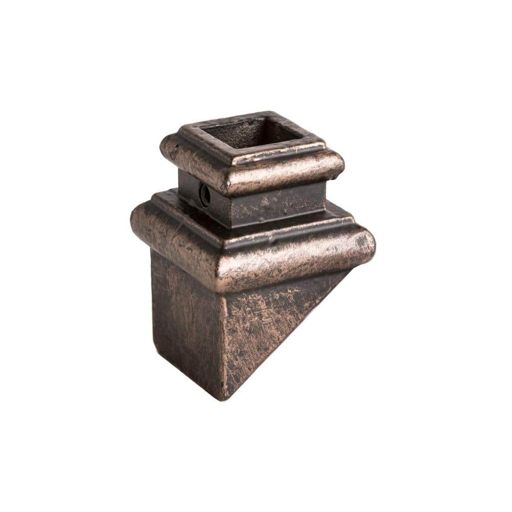 HOUSE OF FORGINGS Square Hole 1.25 in. Cast Iron Angled Shoe Baluster Shoe Oil Rubbed Bronze