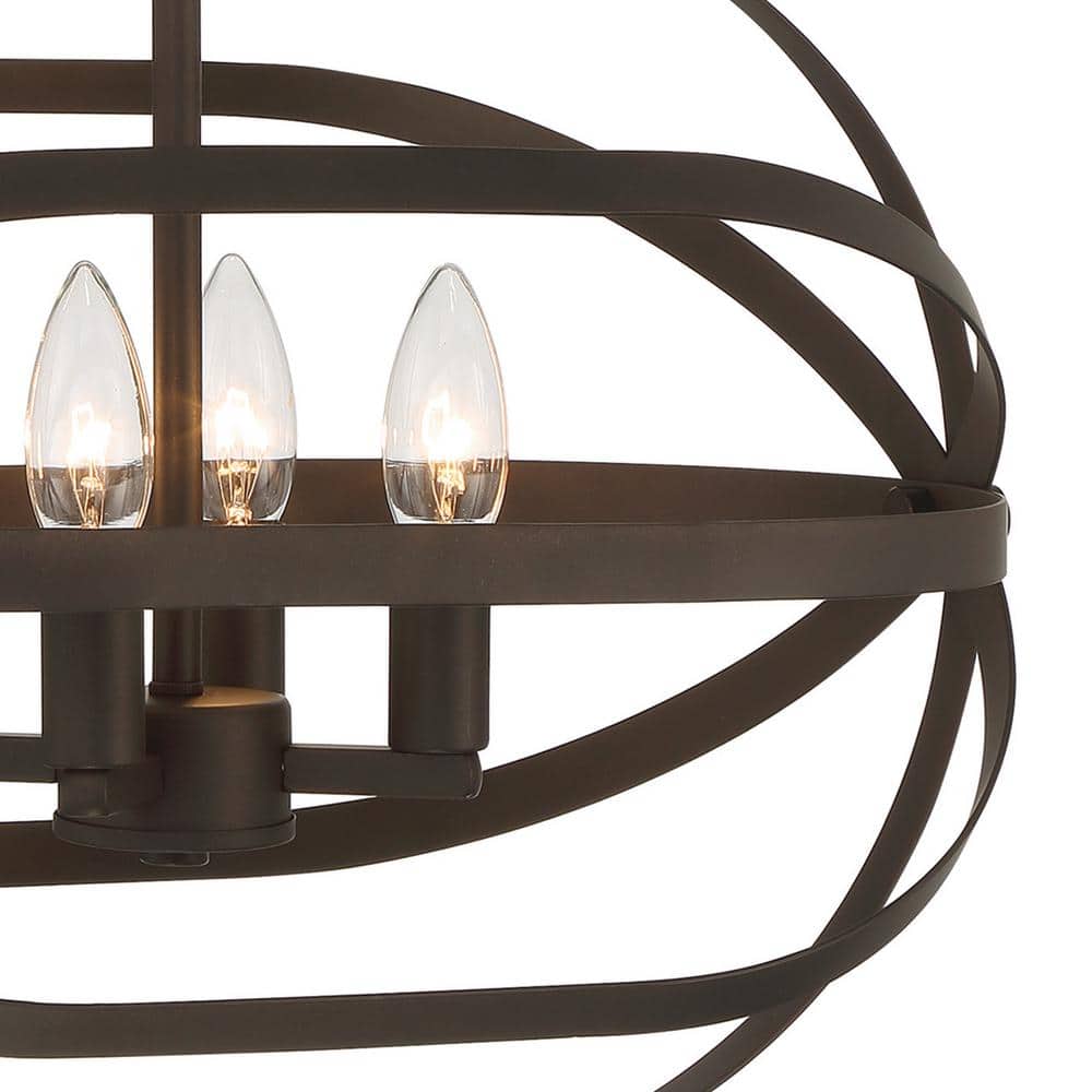 Vanity Art 4 -Light Unique/Statement Chandelier in Oil Rubbed Bronze