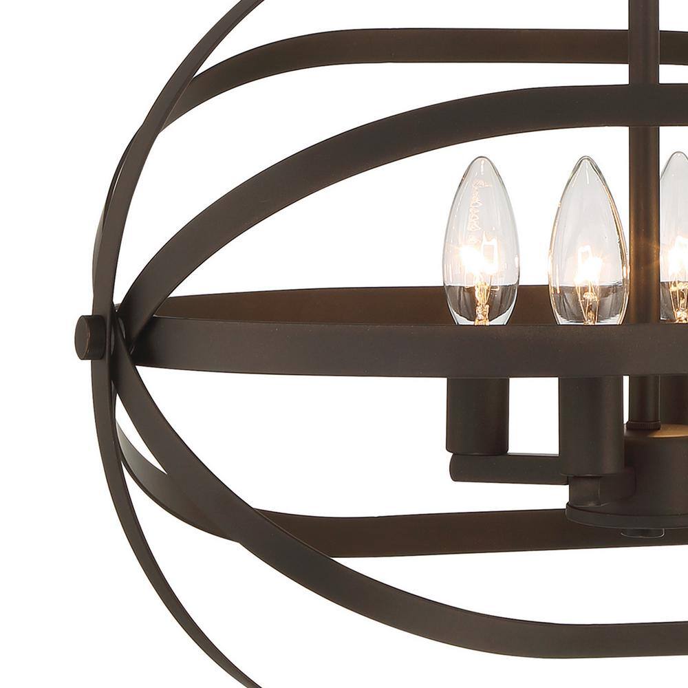 Vanity Art 4 -Light Unique/Statement Chandelier in Oil Rubbed Bronze