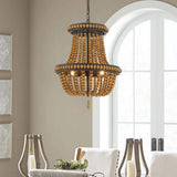Vanity Art 3-Light Oil Rubbed Bronze Lantern Empire Chandelier with Beaded Accents