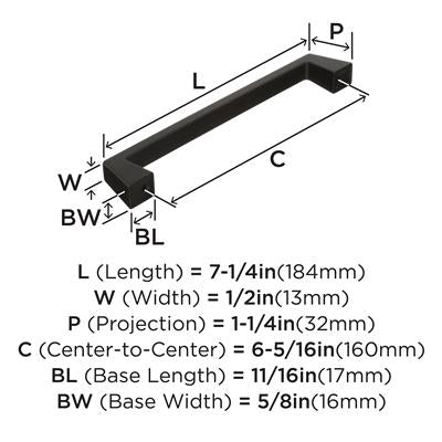 Amerock Blackrock 6-5/16 in. (160 mm) Black Bronze Cabinet Drawer Pull, 10-Pack