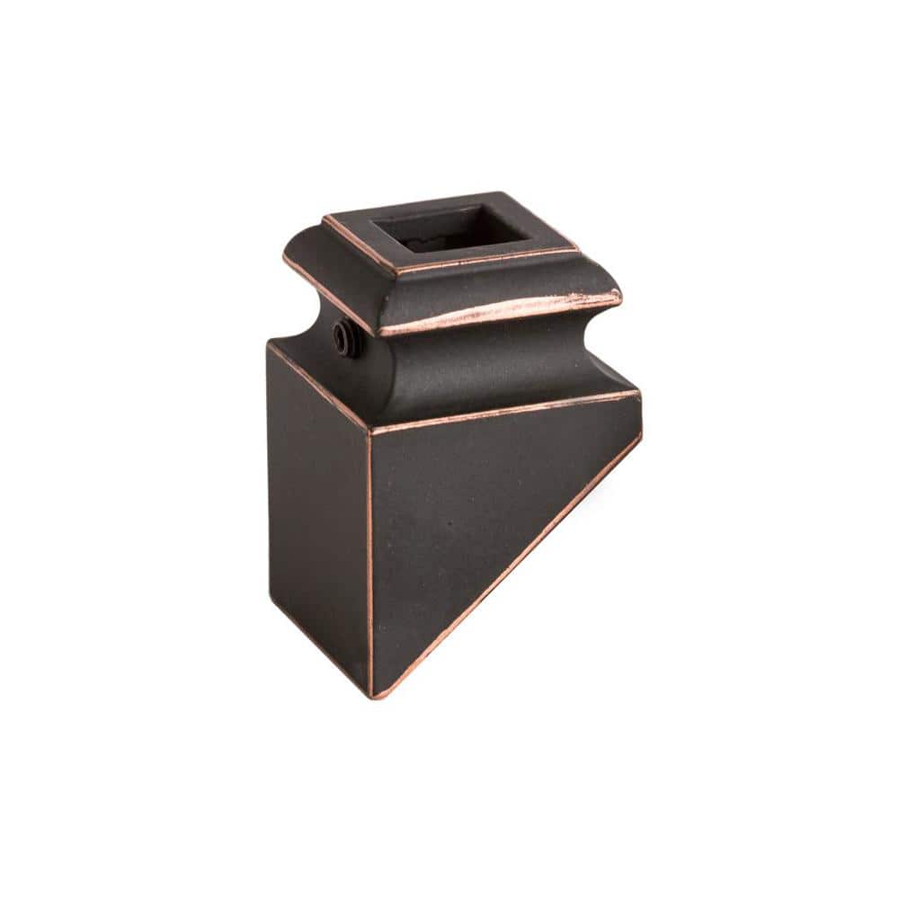 HOUSE OF FORGINGS Square Hole 1.3125 in. Aluminum Angled Shoe Baluster Shoe Oil Rubbed Copper