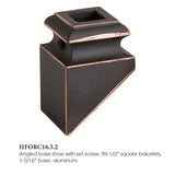 HOUSE OF FORGINGS Square Hole 1.3125 in. Aluminum Angled Shoe Baluster Shoe Oil Rubbed Copper