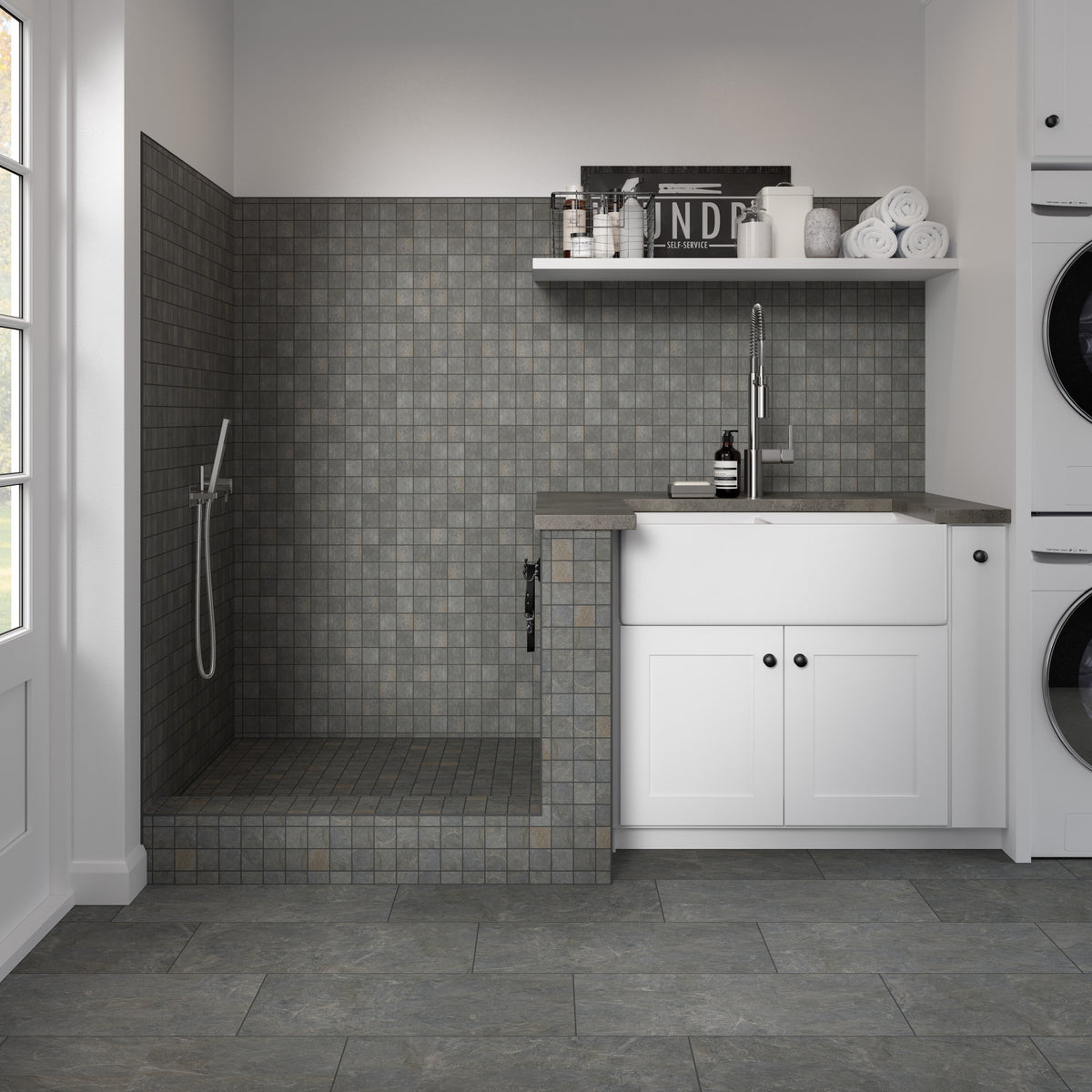 Emser Miletone 6-Pack White 12-in x 24-in Glazed Porcelain Stone-Look Floor and Wall Tile