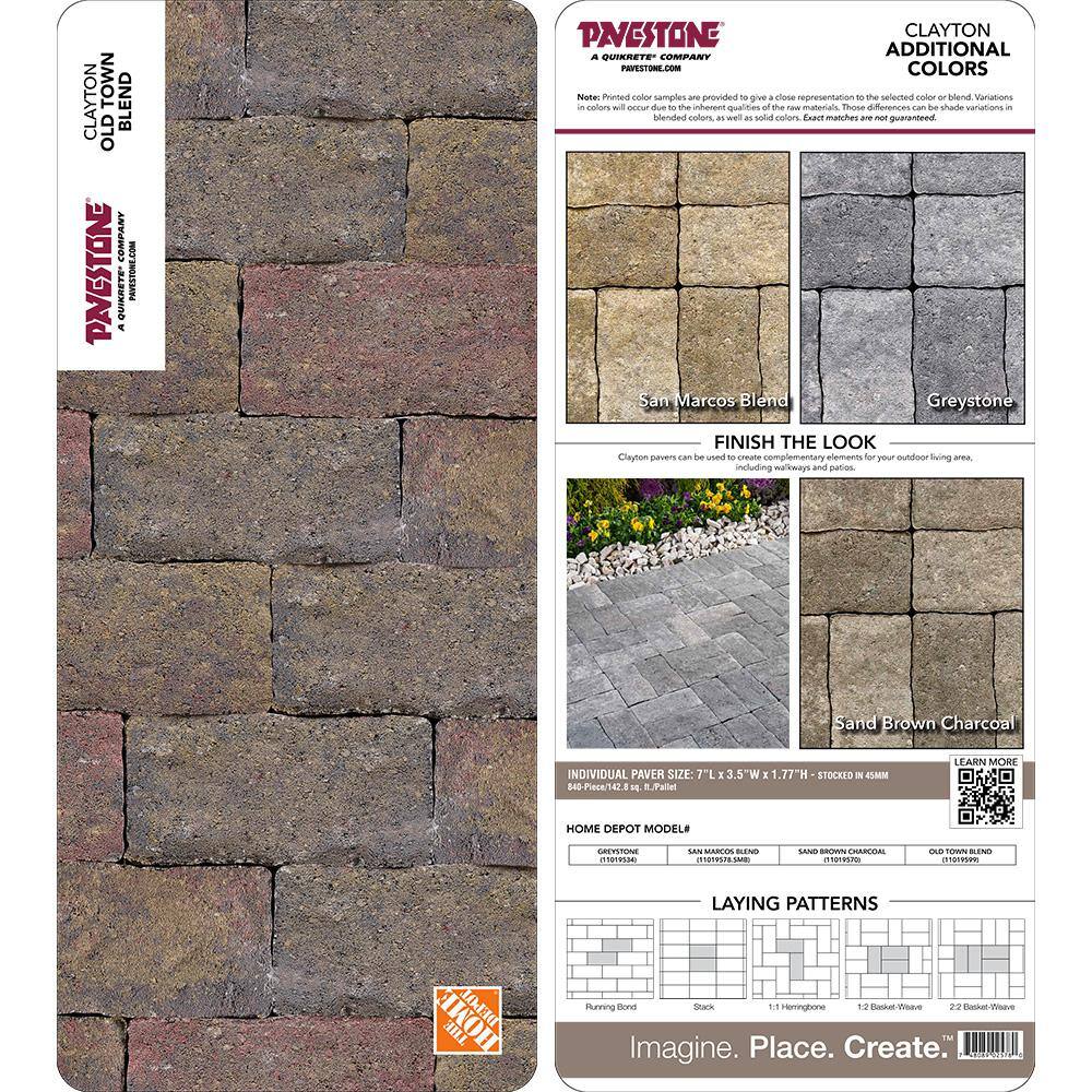 Pavestone Paper Sample Only of Clayton 3.5 in. W x 7 in. L x 1.77 in. H Old Town Blend Concrete Paver (1-Piece)