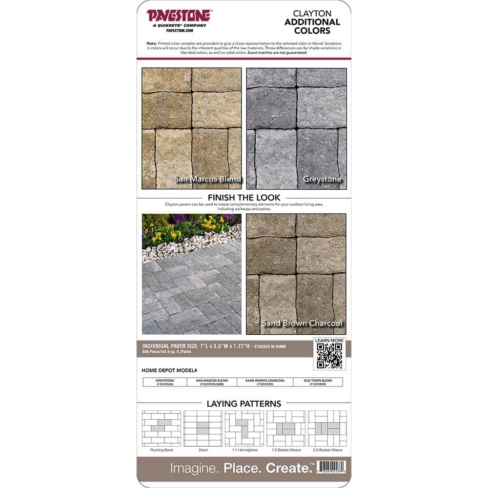Pavestone Paper Sample Only of Clayton 3.5 in. W x 7 in. L x 1.77 in. H Old Town Blend Concrete Paver (1-Piece)
