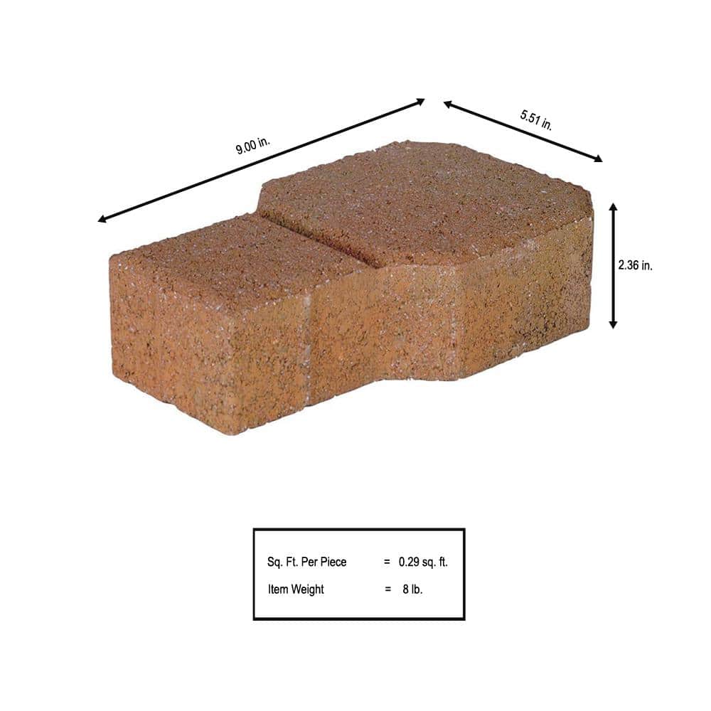 Pavestone Paper Sample Only of Decorastone 9.06 in. L x 5.51 in. W x 2.36 in. H Oldtown Blend Concrete Paver (1 - Piece)