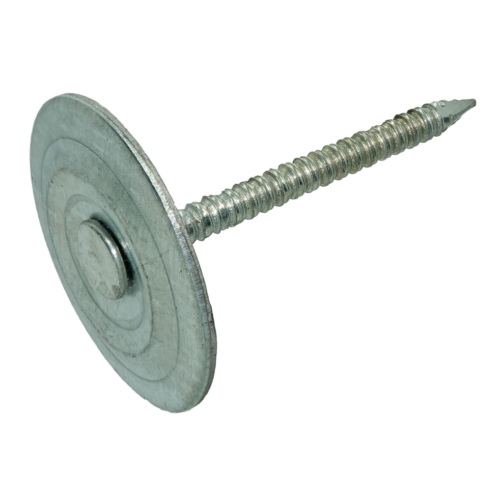 1" Square Cap Roofing Nails, Ring Shank, 50 lb Box (12 Gauge)