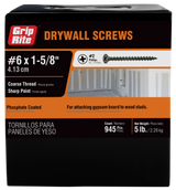 Grip-Rite #6 x 1-1/4-in Bugle Coarse Thread Drywall Screws (25-lb)