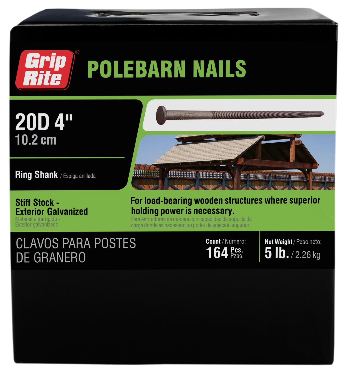 Grip-Rite 60D 6 in. Pole Barn Hot-Dipped Galvanized Steel Nails, Flat Head, 50 lb