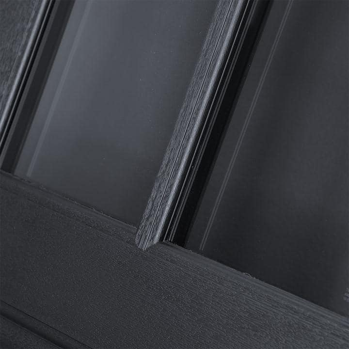 Steves & Sons Regency 36 in. x 96 in. 3/4-6 Lite Clear Glass RHIS Onyx Stained Fiberglass Prehung Front Door