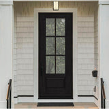 Steves & Sons Regency 36 in. x 96 in. 3/4-6 Lite Clear Glass RHIS Onyx Stained Fiberglass Prehung Front Door