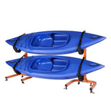 Orange Kayak 2-Canoes Self Standing Cradle Storage Rack