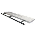 Interbuild Solid 3.9 ft. L x 10 in. D x 1.5 in. T, Acacia Butcher Block Countertop Floating Wall Shelf Organic White with Live Edge