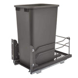 Rev-A-Shelf 50-Quart Plastic Pull-Out Trash Can, Orion Gray, Soft-Close, 11.01 in W x 22.25 in D x 22.88 in H