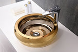 ANZZI Levi Vessel Sink in Smoothed Gold, 16.5 x 16.5 x 5.9 in