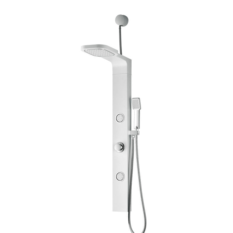 ANZZI Inland Series White 44 in. 2-Spray Shower Panel System with Heavy Rain Showerhead and Body Jets (Valve Included)