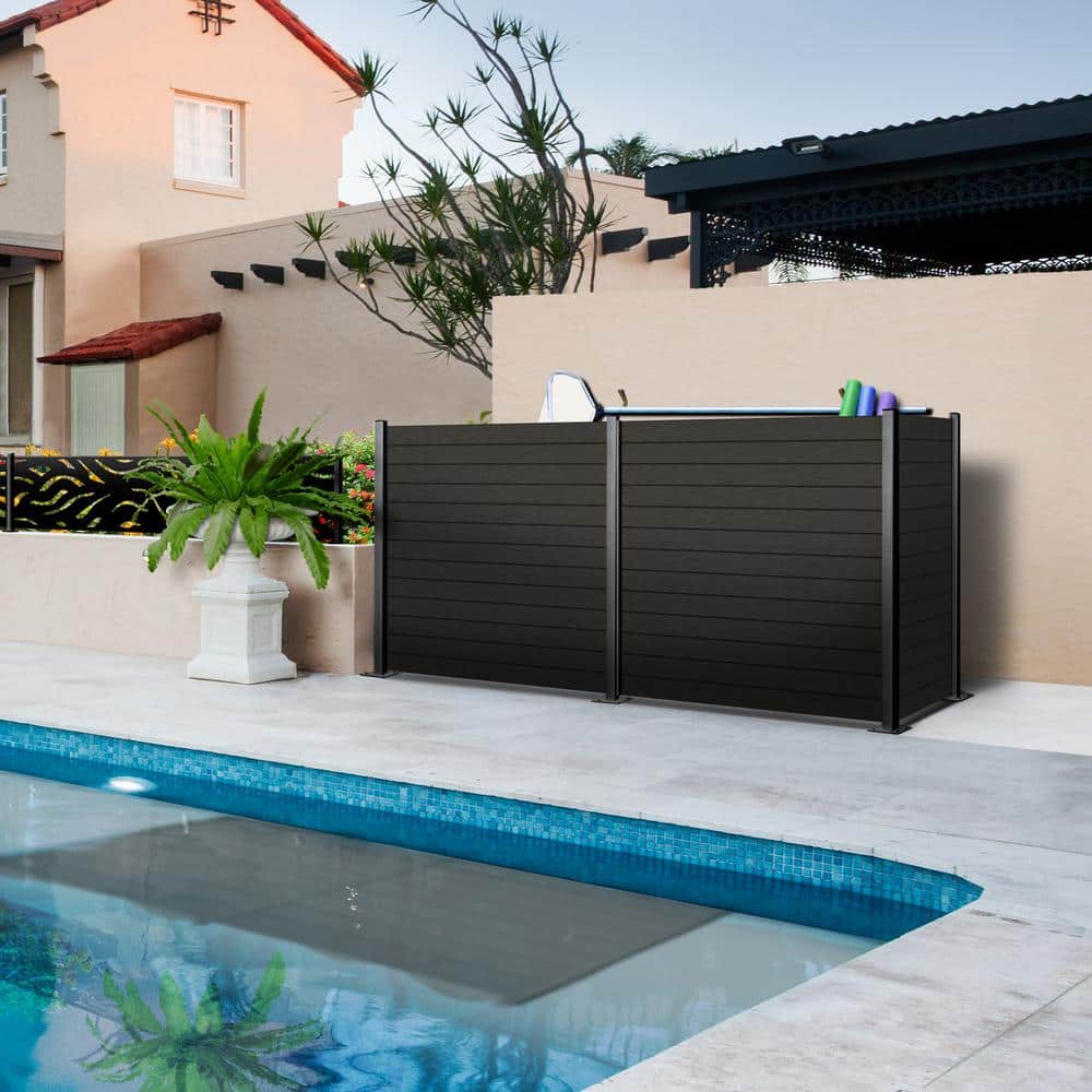OUTDECO 5.5 in. x 72 in. x.75 in. Wood Plastic Composite Fence Board, Tongue and Groove, Sanded Finish - Charcoal (4-Pack)