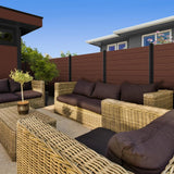 OUTDECO 5.5 in. x 72 in. x .75 in. Wood Plastic Composite Fence Board, Tongue and Groove Topper, Sanded Finish - Espresso