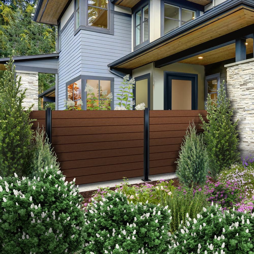 OUTDECO 5.5 in. x 72 in. x .75 in. Wood Plastic Composite Fence Board, Tongue and Groove Topper, Sanded Finish - Espresso