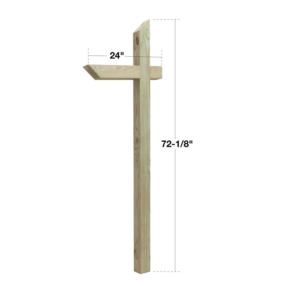 Outdoor Essentials Angled 72 in. x 4 in. x 4 in. Pressure Treated Mailbox Post