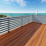 3 ft. x 15 ft. Deck Balcony Privacy Screen for Deck Pool Fence Railings Apartment Balcony Privacy Screen, Green & White
